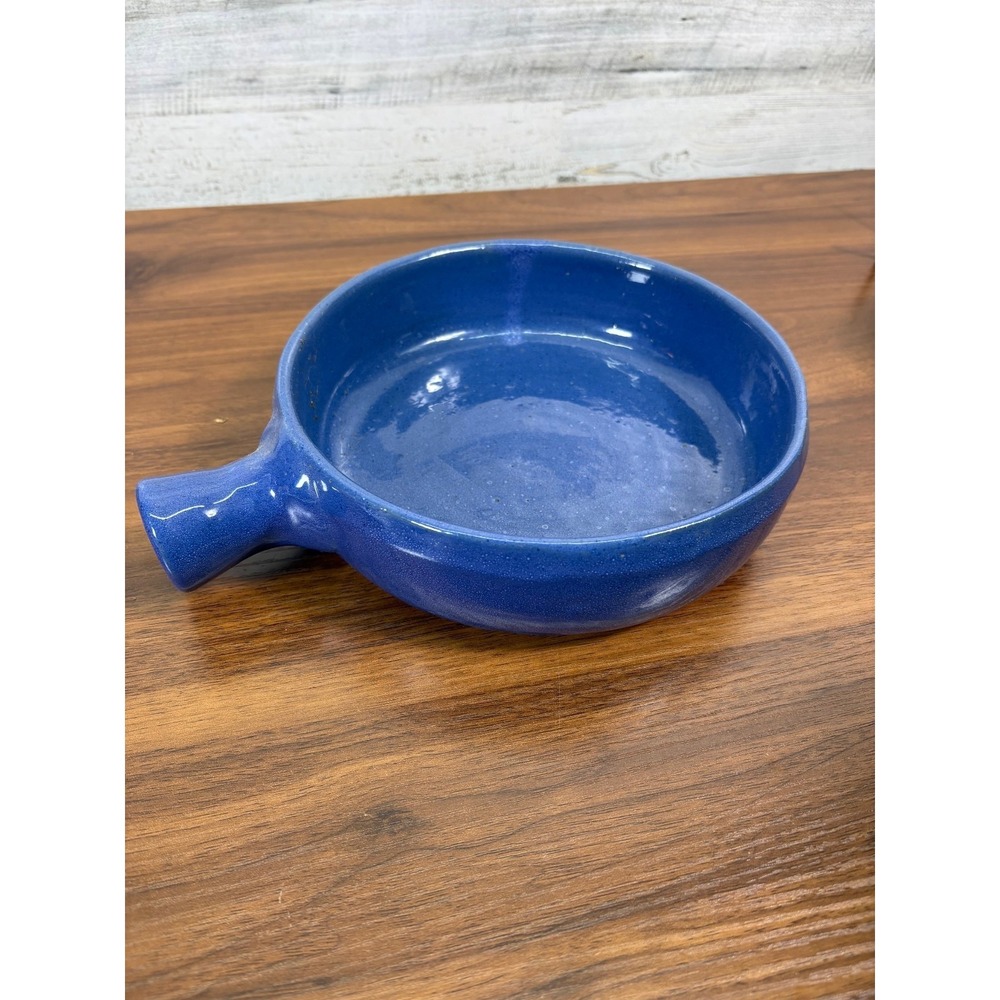 Vintage Blue Bybee Pottery Burgundy Single Handle Bowl Casserole Dish Kentucky